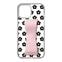 Slim Protection Case - STAND & RING RIBBON Sakura Pink［ Rune Naito - RUNE Flower - Black ］
