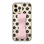 Slim Protection Case - STAND & RING RIBBON Sakura Pink［ Rune Naito - RUNE Flower - Black ］