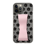 Slim Protection Case - STAND & RING RIBBON Sakura Pink［ Rune Naito - RUNE Flower - Black ］