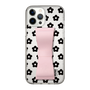 Slim Protection Case - STAND & RING RIBBON Sakura Pink［ Rune Naito - RUNE Flower - Black ］