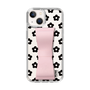 Slim Protection Case - STAND & RING RIBBON Sakura Pink［ Rune Naito - RUNE Flower - Black ］