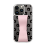 Slim Protection Case - STAND & RING RIBBON Sakura Pink［ Rune Naito - RUNE Flower - Black ］