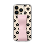 Slim Protection Case - STAND & RING RIBBON Sakura Pink［ Rune Naito - RUNE Flower - Black ］