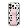 Slim Protection Case - STAND & RING RIBBON Sakura Pink［ Rune Naito - RUNE Flower - Black ］