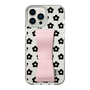 Slim Protection Case - STAND & RING RIBBON Sakura Pink［ Rune Naito - RUNE Flower - Black ］