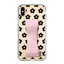 Slim Protection Case - STAND & RING RIBBON Sakura Pink［ Rune Naito - RUNE Flower - Black ］