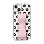Slim Protection Case - STAND & RING RIBBON Sakura Pink［ Rune Naito - RUNE Flower - Black ］