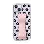 Slim Protection Case - STAND & RING RIBBON Sakura Pink［ Rune Naito - RUNE Flower - Black ］