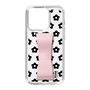 Slim Protection Case - STAND & RING RIBBON Sakura Pink［ Rune Naito - RUNE Flower - Black ］