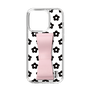 Slim Protection Case - STAND & RING RIBBON Sakura Pink［ Rune Naito - RUNE Flower - Black ］