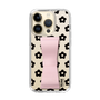 Slim Protection Case - STAND & RING RIBBON Sakura Pink［ Rune Naito - RUNE Flower - Black ］
