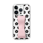 Slim Protection Case - STAND & RING RIBBON Sakura Pink［ Rune Naito - RUNE Flower - Black ］