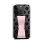 Slim Protection Case - STAND & RING RIBBON Sakura Pink［ Rune Naito - RUNE Flower - Black ］