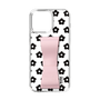 Slim Protection Case - STAND & RING RIBBON Sakura Pink［ Rune Naito - RUNE Flower - Black ］