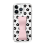 Slim Protection Case - STAND & RING RIBBON Sakura Pink［ Rune Naito - RUNE Flower - Black ］