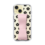Slim Protection Case - STAND & RING RIBBON Sakura Pink［ Rune Naito - RUNE Flower - Black ］