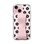 Slim Protection Case - STAND & RING RIBBON Sakura Pink［ Rune Naito - RUNE Flower - Black ］