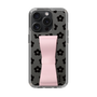Slim Protection Case - STAND & RING RIBBON Sakura Pink［ Rune Naito - RUNE Flower - Black ］