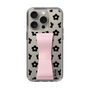 Slim Protection Case - STAND & RING RIBBON Sakura Pink［ Rune Naito - RUNE Flower - Black ］