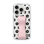 Slim Protection Case - STAND & RING RIBBON Sakura Pink［ Rune Naito - RUNE Flower - Black ］