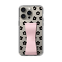 Slim Protection Case - STAND & RING RIBBON Sakura Pink［ Rune Naito - RUNE Flower - Black ］