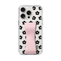 Slim Protection Case - STAND & RING RIBBON Sakura Pink［ Rune Naito - RUNE Flower - Black ］