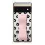 Slim Protection Case - STAND & RING RIBBON Sakura Pink［ Rune Naito - RUNE Flower - Black ］