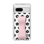 Slim Protection Case - STAND & RING RIBBON Sakura Pink［ Rune Naito - RUNE Flower - Black ］
