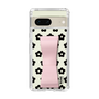 Slim Protection Case - STAND & RING RIBBON Sakura Pink［ Rune Naito - RUNE Flower - Black ］