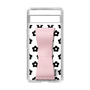 Slim Protection Case - STAND & RING RIBBON Sakura Pink［ Rune Naito - RUNE Flower - Black ］