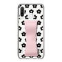 Slim Protection Case - STAND & RING RIBBON Sakura Pink［ Rune Naito - RUNE Flower - Black ］