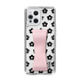 Slim Protection Case - STAND & RING RIBBON Sakura Pink［ Rune Naito - RUNE Flower - Black ］