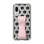 Slim Protection Case - STAND & RING RIBBON Sakura Pink［ Rune Naito - RUNE Flower - Black ］
