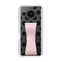 Slim Protection Case - STAND & RING RIBBON Sakura Pink［ Rune Naito - RUNE Flower - Black ］