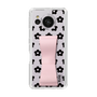 Slim Protection Case - STAND & RING RIBBON Sakura Pink［ Rune Naito - RUNE Flower - Black ］