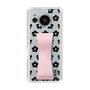 Slim Protection Case - STAND & RING RIBBON Sakura Pink［ Rune Naito - RUNE Flower - Black ］
