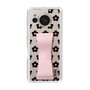 Slim Protection Case - STAND & RING RIBBON Sakura Pink［ Rune Naito - RUNE Flower - Black ］