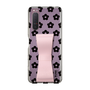 Slim Protection Case - STAND & RING RIBBON Sakura Pink［ Rune Naito - RUNE Flower - Black ］
