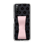 Slim Protection Case - STAND & RING RIBBON Sakura Pink［ Rune Naito - RUNE Flower - Black ］