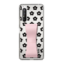 Slim Protection Case - STAND & RING RIBBON Sakura Pink［ Rune Naito - RUNE Flower - Black ］