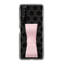 Slim Protection Case - STAND & RING RIBBON Sakura Pink［ Rune Naito - RUNE Flower - Black ］