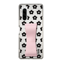 Slim Protection Case - STAND & RING RIBBON Sakura Pink［ Rune Naito - RUNE Flower - Black ］