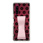 Slim Protection Case - STAND & RING RIBBON Sakura Pink［ Rune Naito - RUNE Flower - Black ］