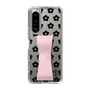 Slim Protection Case - STAND & RING RIBBON Sakura Pink［ Rune Naito - RUNE Flower - Black ］
