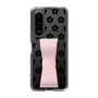 Slim Protection Case - STAND & RING RIBBON Sakura Pink［ Rune Naito - RUNE Flower - Black ］