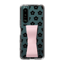 Slim Protection Case - STAND & RING RIBBON Sakura Pink［ Rune Naito - RUNE Flower - Black ］