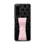Slim Protection Case - STAND & RING RIBBON Sakura Pink［ Rune Naito - RUNE Flower - Black ］