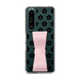 Slim Protection Case - STAND & RING RIBBON Sakura Pink［ Rune Naito - RUNE Flower - Black ］