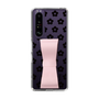 Slim Protection Case - STAND & RING RIBBON Sakura Pink［ Rune Naito - RUNE Flower - Black ］