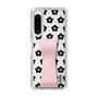 Slim Protection Case - STAND & RING RIBBON Sakura Pink［ Rune Naito - RUNE Flower - Black ］